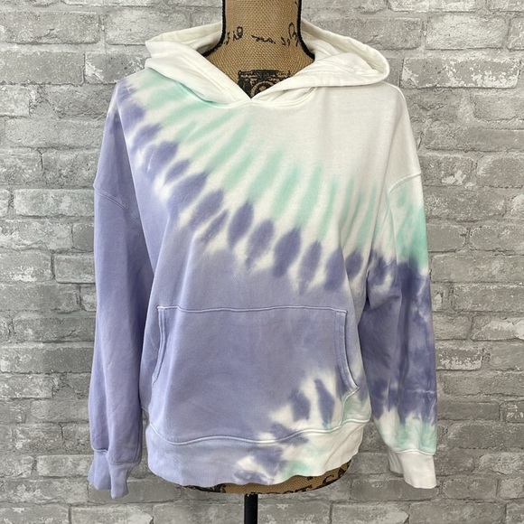 Wildfox French Terry Relaxed Fit Tie-Dye Hoodie in Peri Shibori - Picture 2 of 6